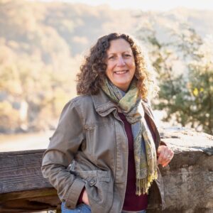 Julie McCool, editor of Fun in Fairfax VA, at Great Falls Park