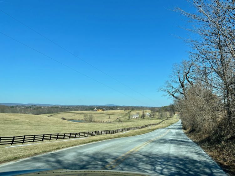 Field and mountain views from Loyalty Road in Loudoun County Virginia