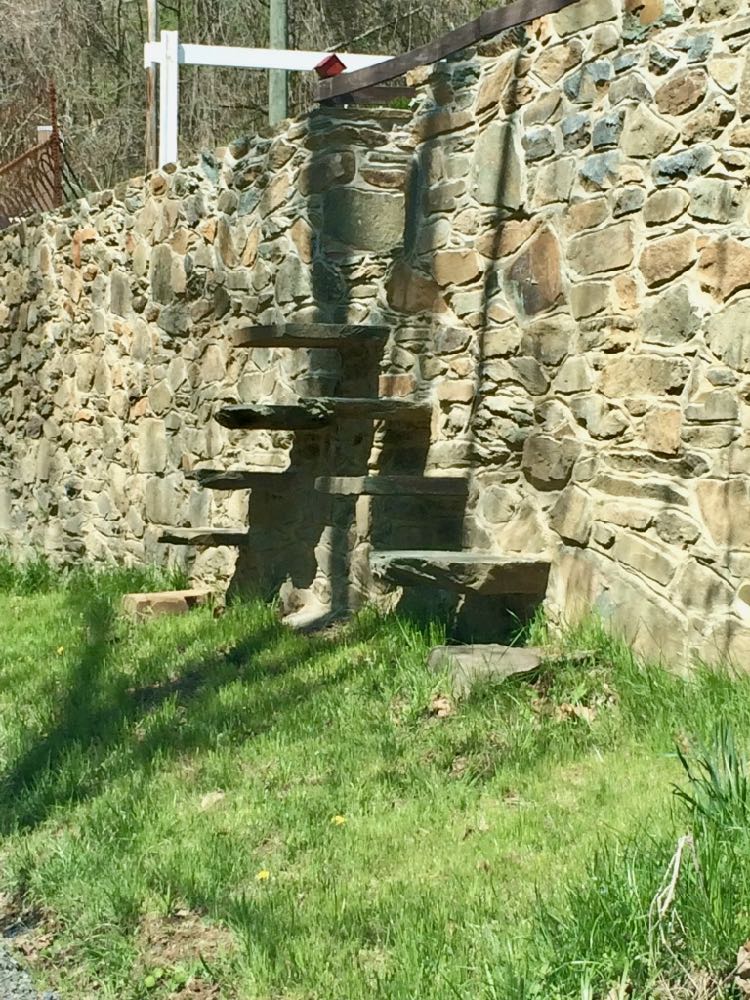 Stone wall steps on Downey Mill Rd