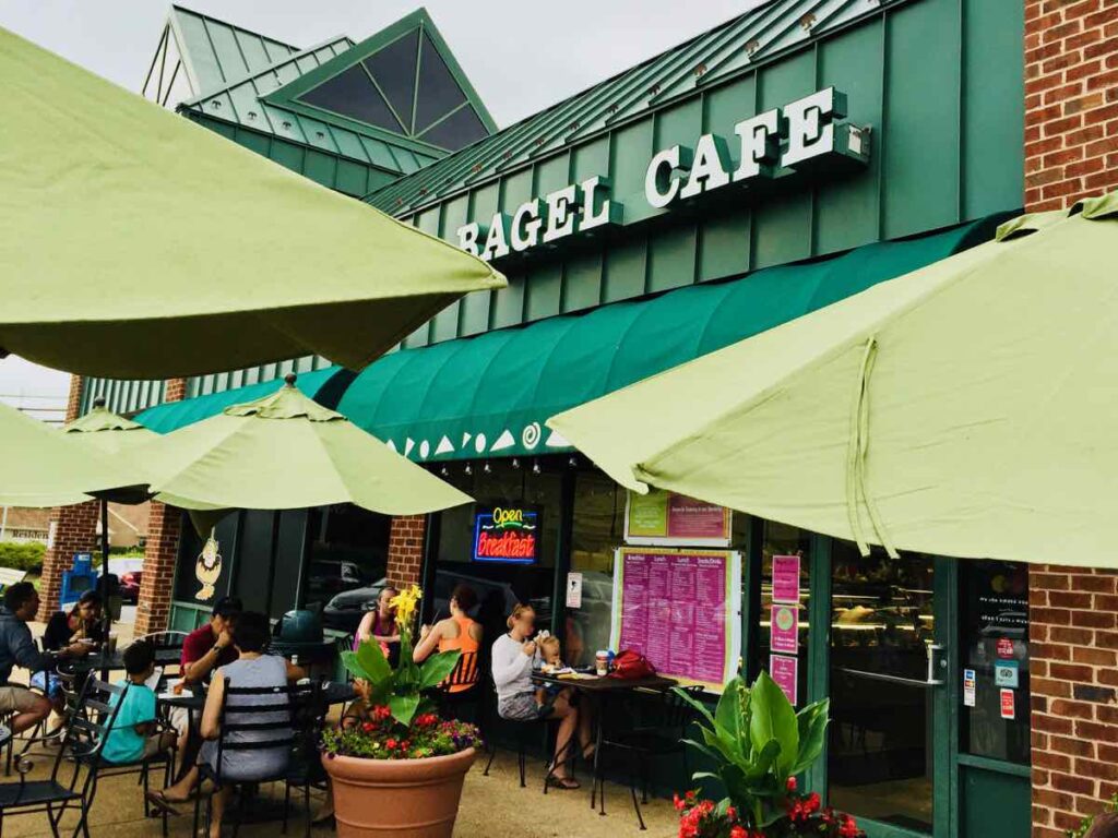 Bagel Cafe in Herndon VA, a great breakfast spot for outdoor dining in Northern Virginia