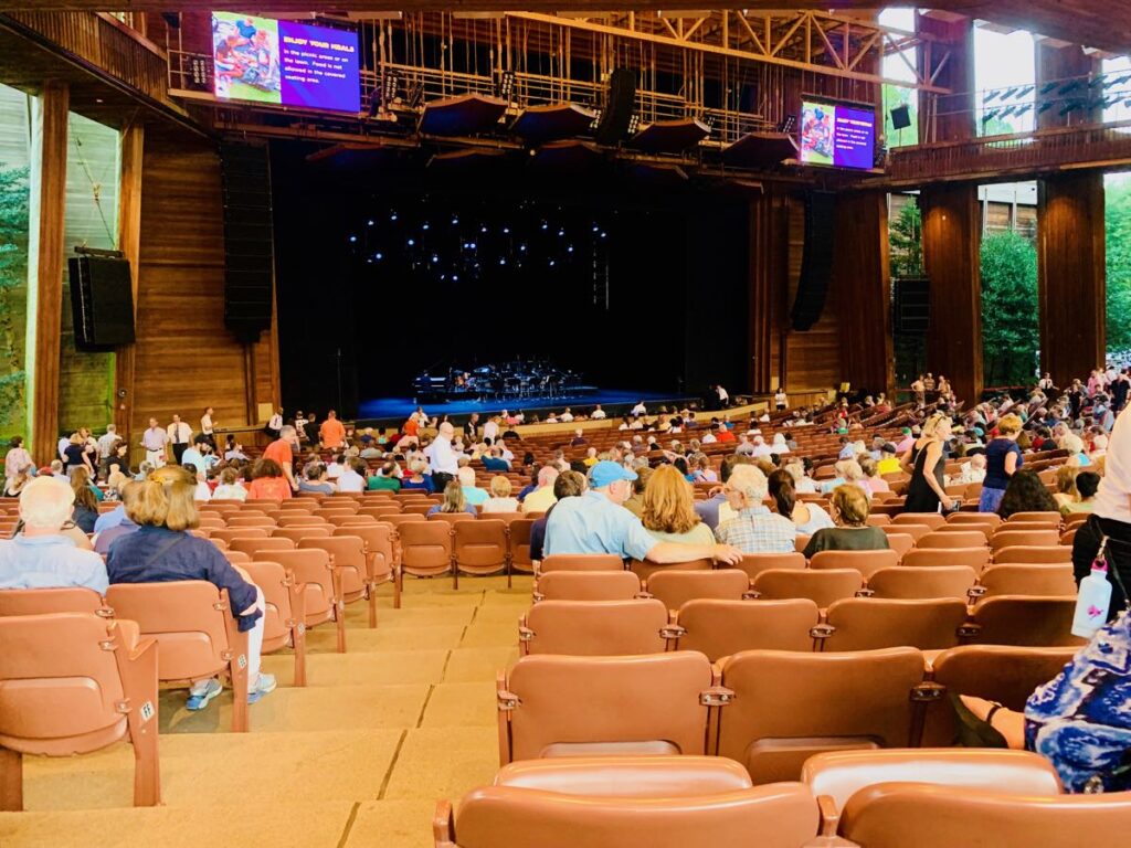 Covered seating at the Wolf Trap National Park Filene Center