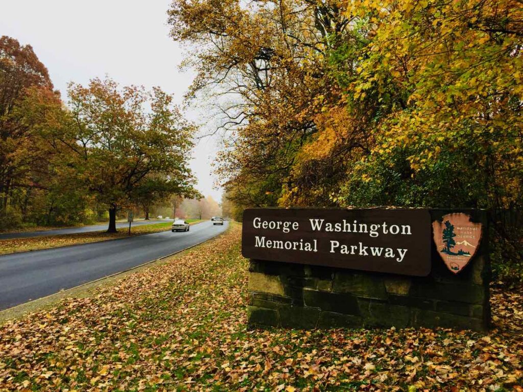 Fall Foliage on the George Washington Memorial Parkway, One of the Most Historic Scenic Drives in Northern Virginia