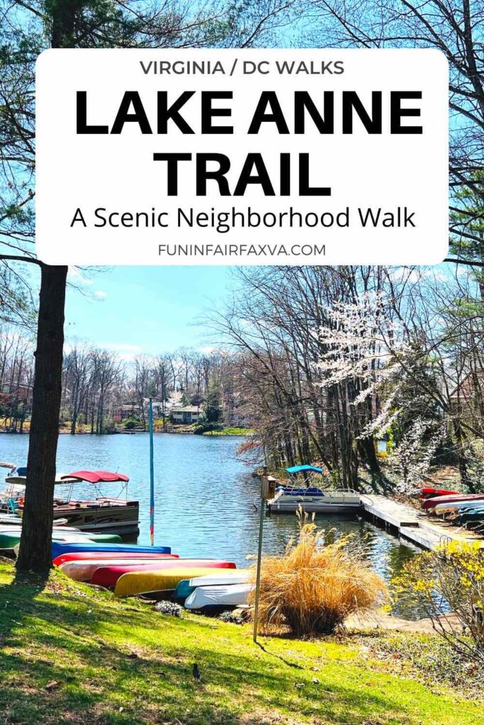 Lake Anne Trail through interesting and pretty neighborhoods in Reston Virginia.