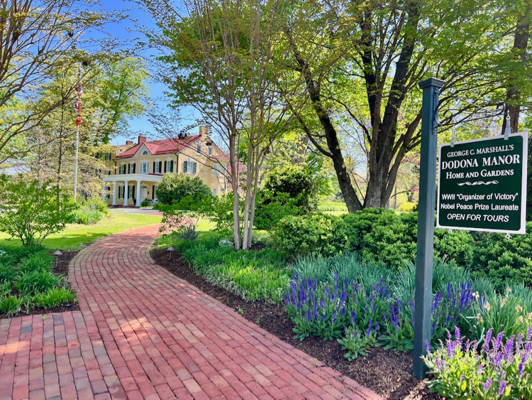 Entryway to George C Marshall's Dodona Manor in Leesburg Virginia