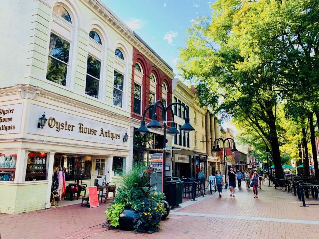 Chalottesville Virginia Downtown Pedestrian Mall