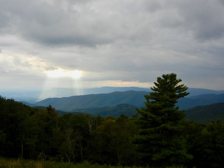 View of mountains while inn-to-inn hiking in Shenandoah National Park
