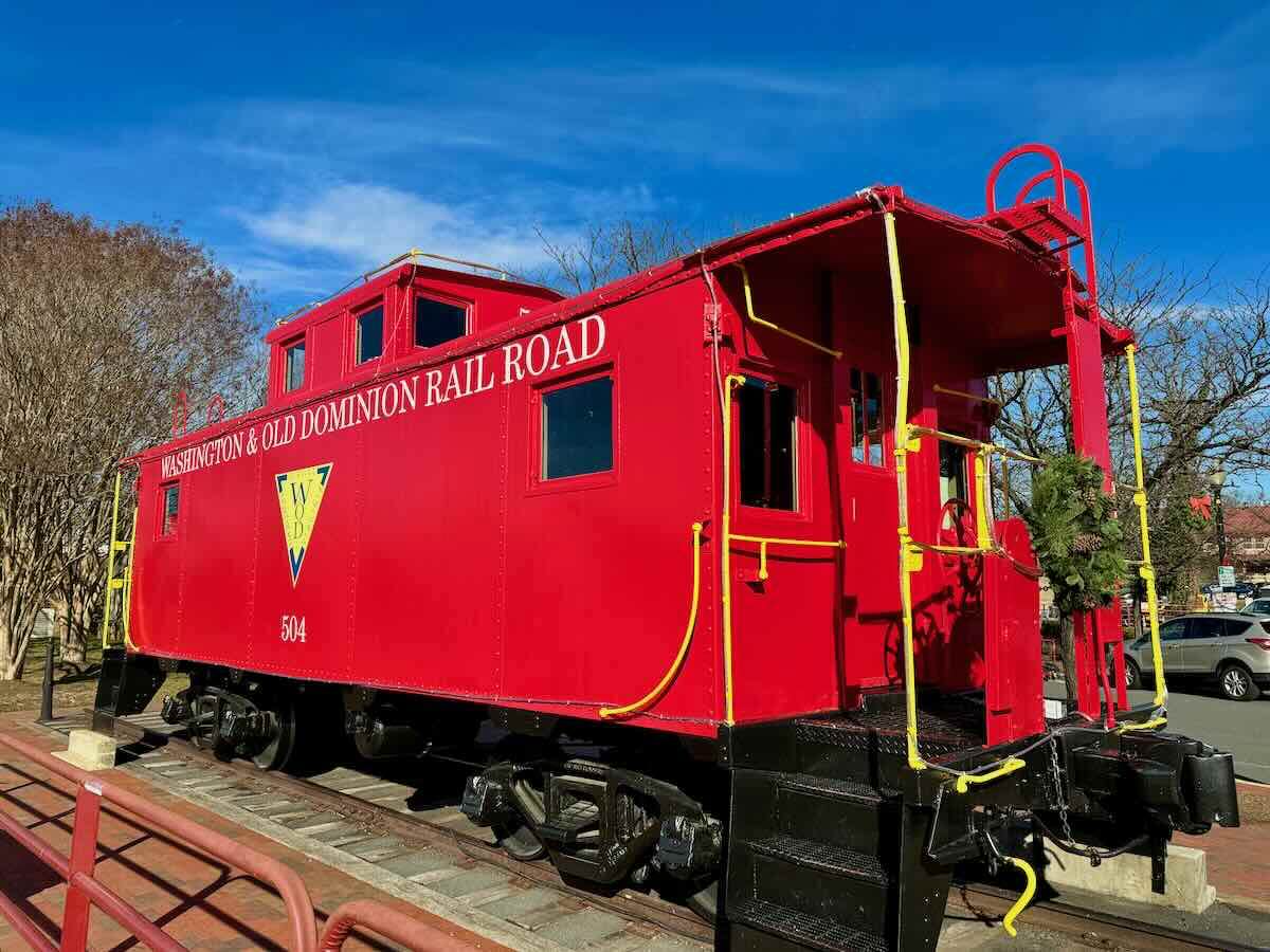 Historic Red Caboose in Herndon Virginia