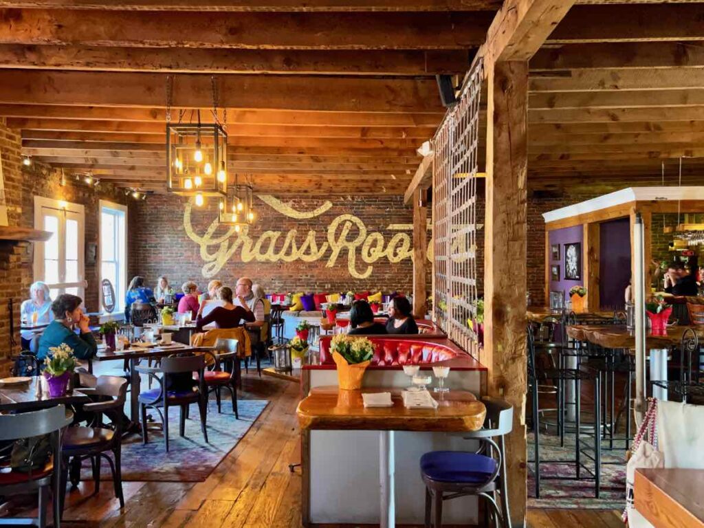 Grass Rootes, a popular Culpeper restaurant located in an historic downtown building.