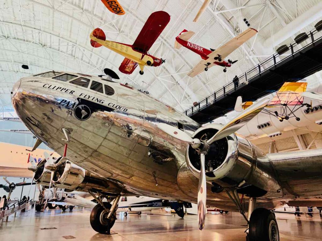 Clipper Flying Cloud Historic Aircraft at the Smithsonian Air and Space Udvar-Hazy Center Virginia