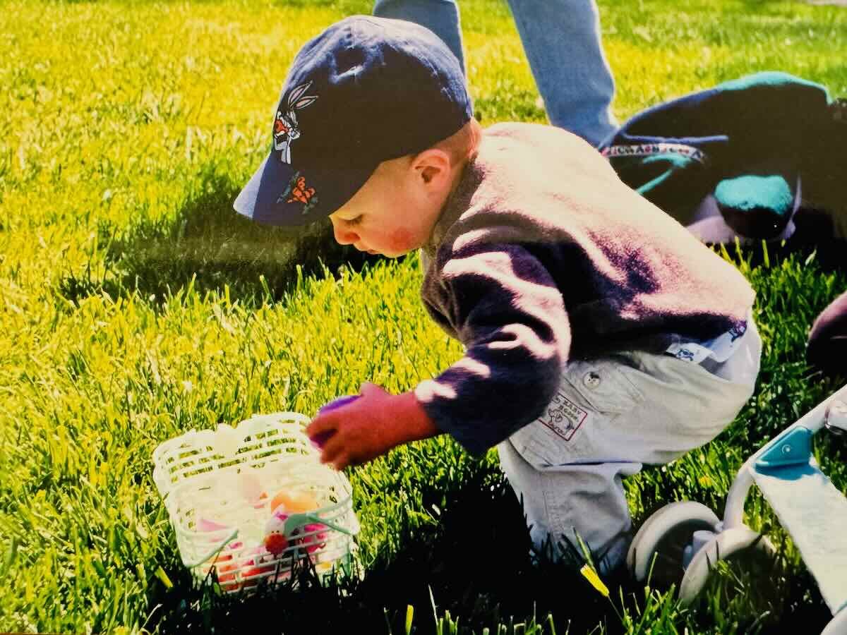 My son finds a prize during Easter Egg Hunts in Northern VA