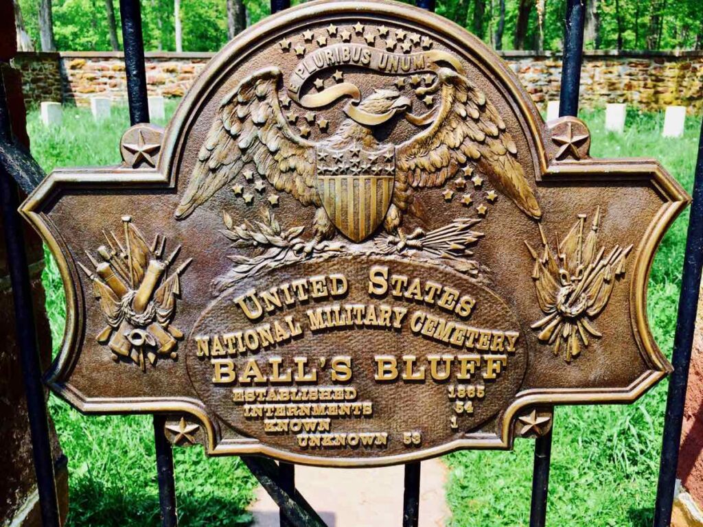 Balls Bluff Battlefield National Cemetery in Leesburg Virginia