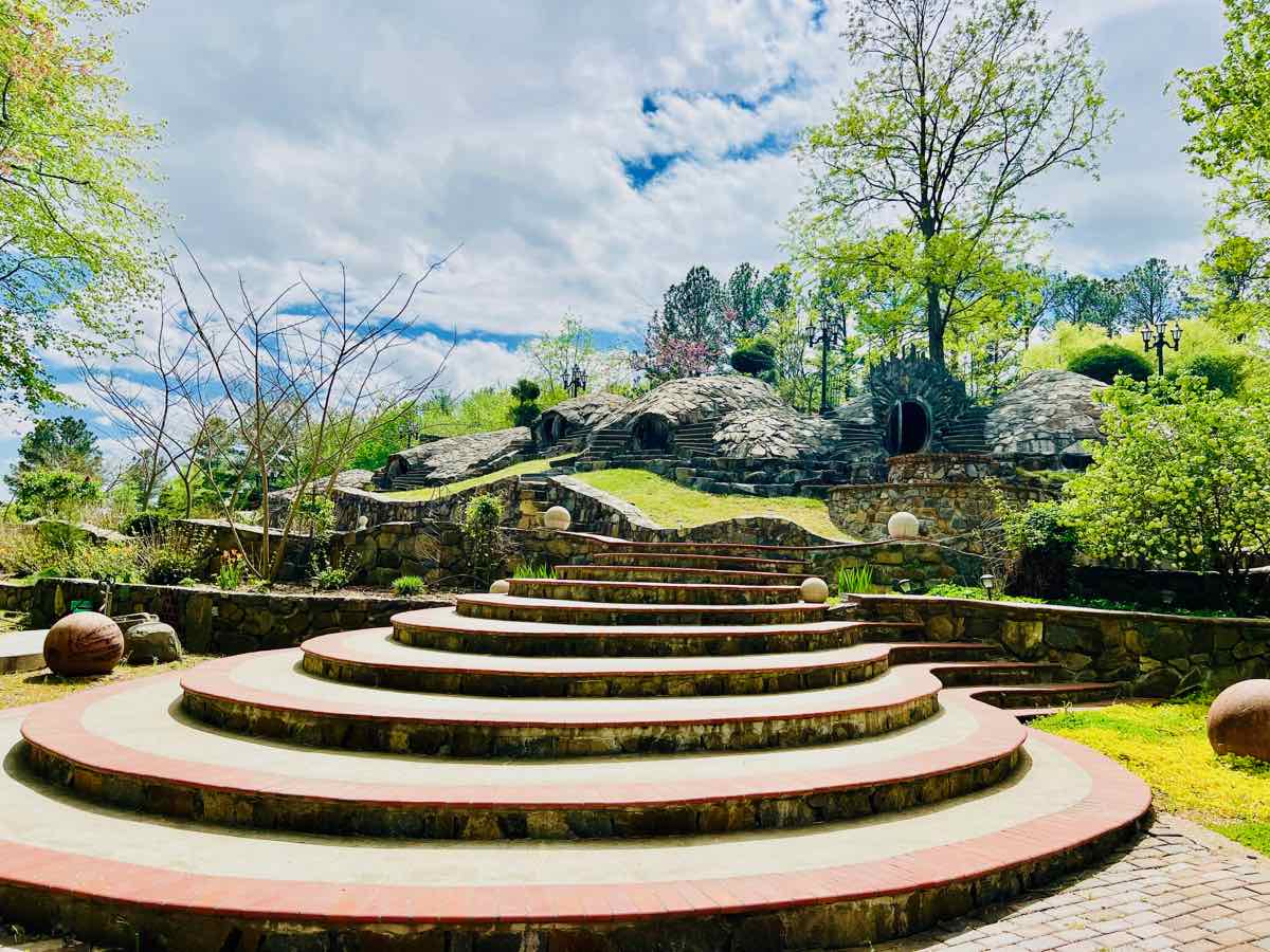 Curved Stairs lead to Hobbit Town at The National Botanic Garden in Virginia