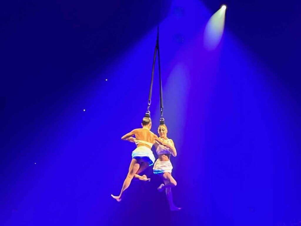 Cirque du Soleil Tysons Aerialists suspended by their hair