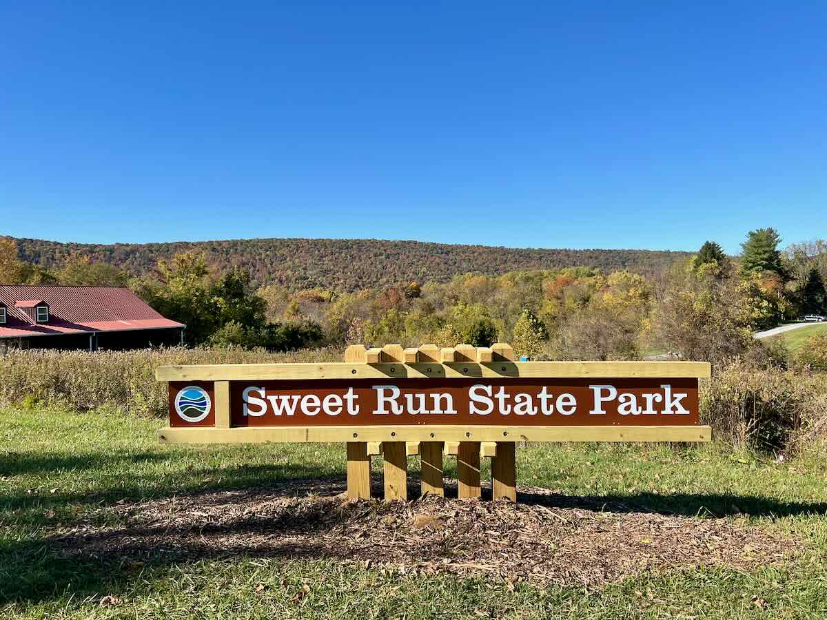 Sign and View at Sweet Run State Park in Loudoun County VA