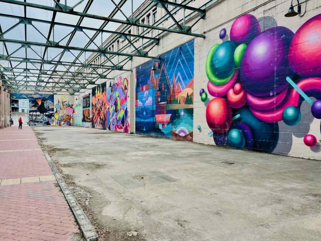 Colorful Canal Walk Murals at the Power Plant in Richmond Virginia