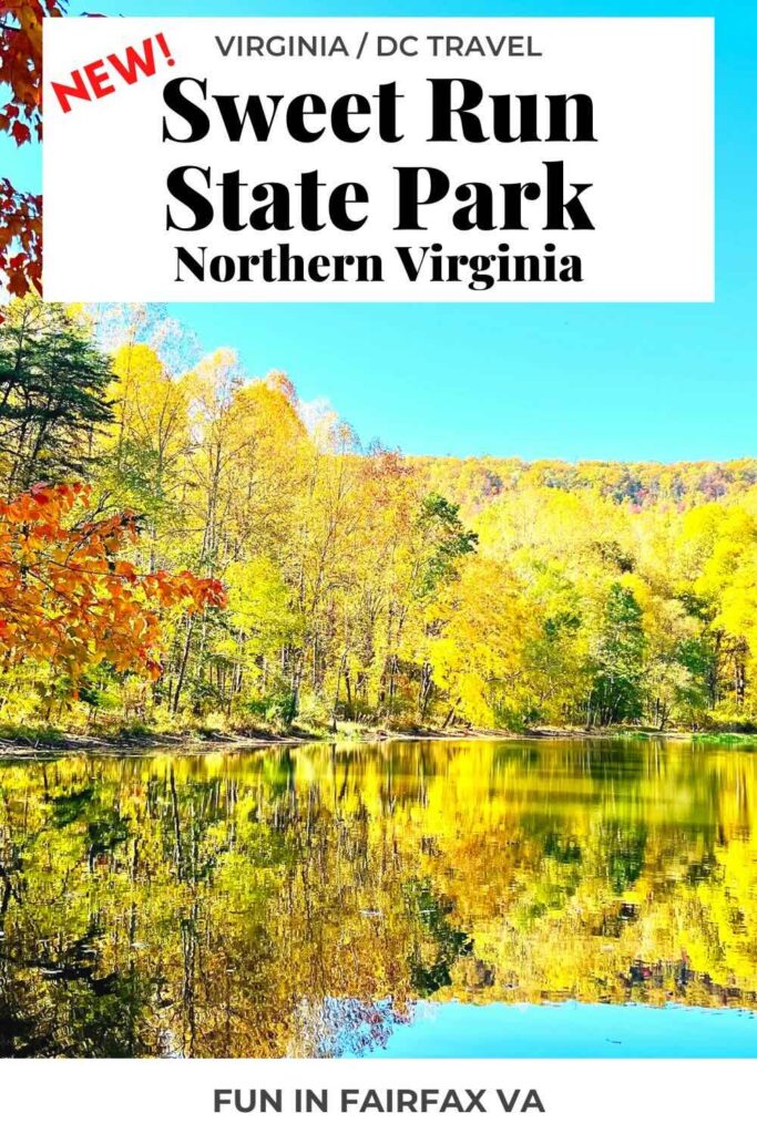 Fall Foliage at the new Sweet Run State Park in Loudoun County, Virginia, which offers hiking and outdoor fun in lush woodlands and fields with gorgeous Blue Ridge Mountain views. 