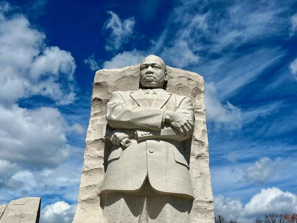 Close-up of the Martin Luther King Jr Memorial in Washington DC