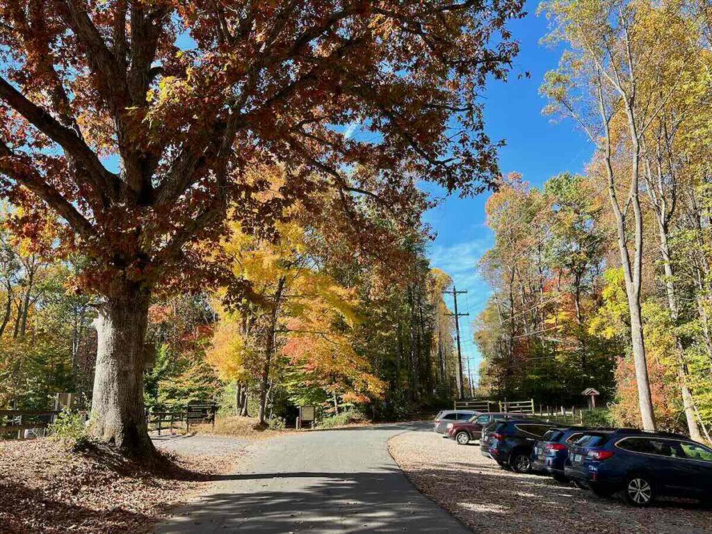 Parking area for the Clifton Bull Run Occoquan Trail on Yates Ford Road