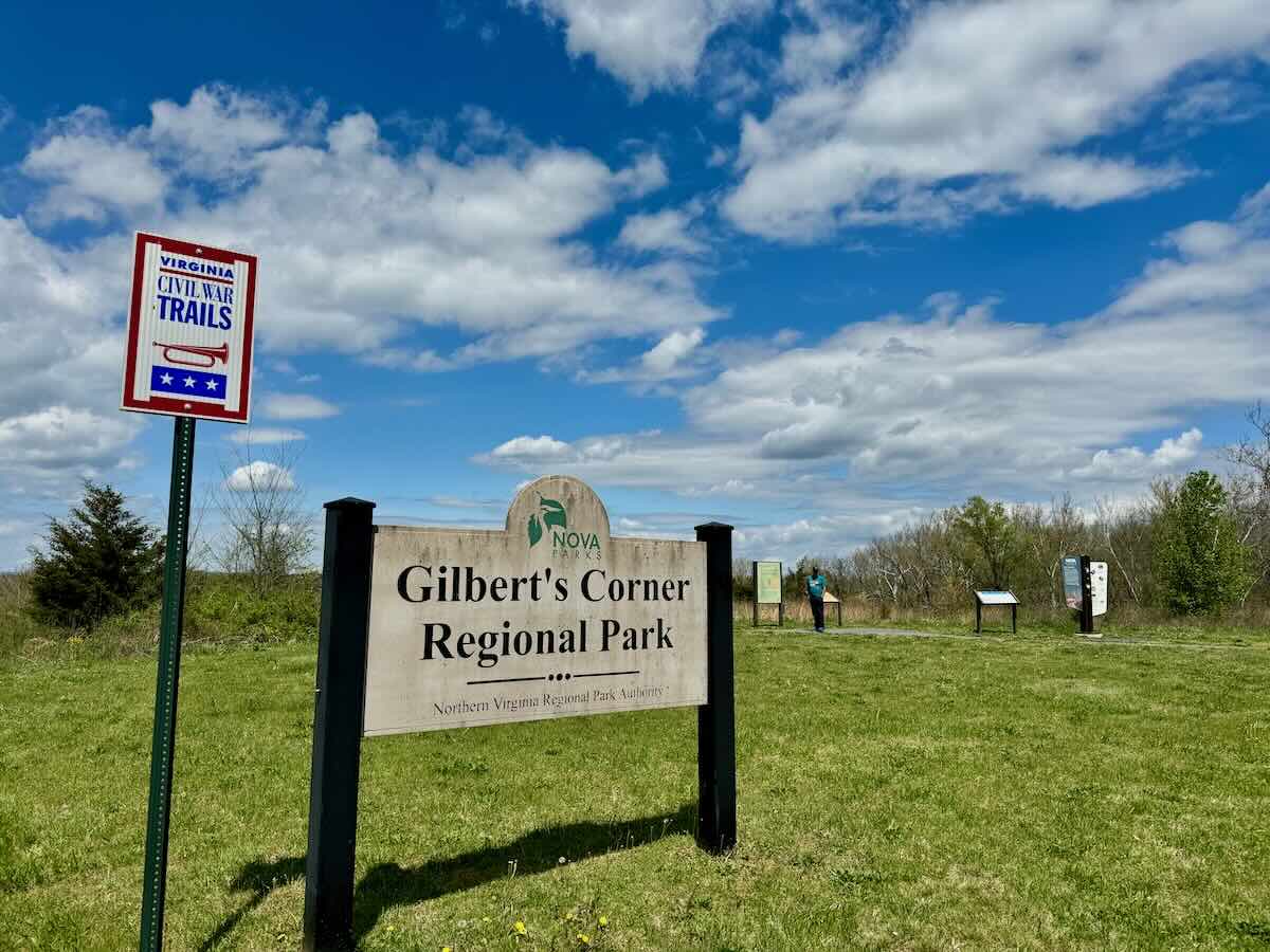 Gilberts Corner Regional Park sign