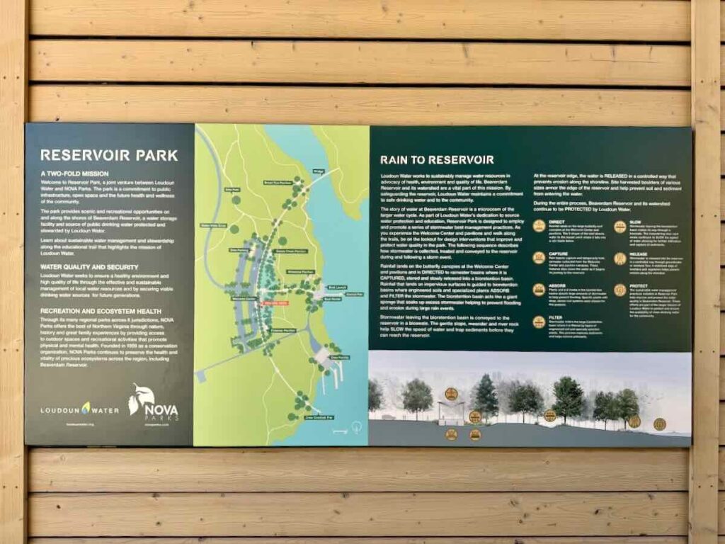 Map and Information Sign at Beaverdam Reservoir Park
